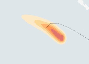 Map: Tracking Post-Tropical Cyclone Fabio