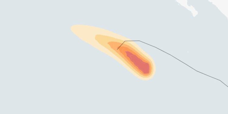 Map: Tracking Post-Tropical Cyclone Fabio