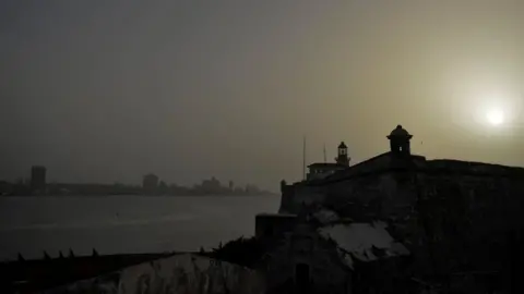 AFP View of Morro Castle as a vast cloud of Sahara dust blankets the city of Havana on June 24, 2020