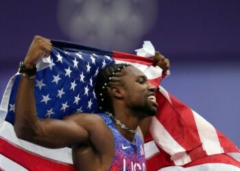 Noah Lyles wins Paris Olympics 100-meter by five-thousandths of a second over Jamaica