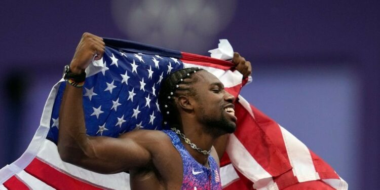 Noah Lyles wins Paris Olympics 100-meter by five-thousandths of a second over Jamaica