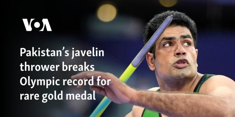 Pakistan’s javelin thrower breaks Olympic record for rare gold medal