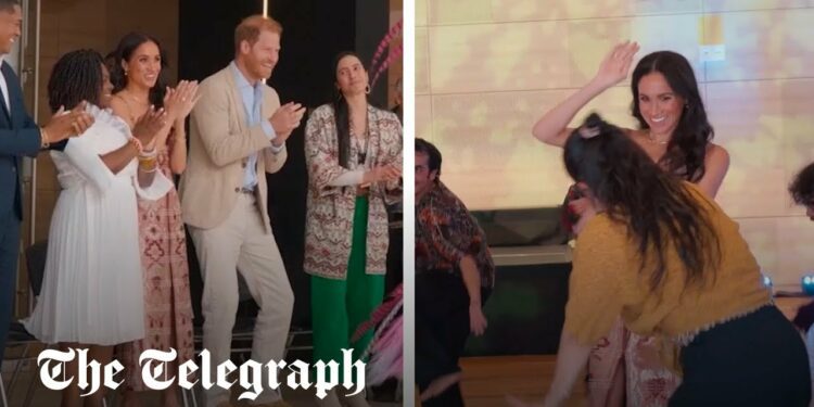 Prince Harry seen 'dad dancing' during Colombia trip with wife Meghan