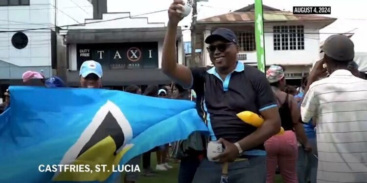 Saint Lucia celebrates first ever Olympic gold after Julien Alfred takes women’s 100m title in Paris