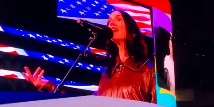 St. Vincent Sings The National Anthem At LA Sparks Game