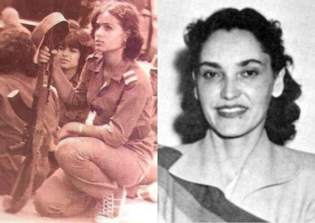 Left: Palestinian freedom fighter Shadia Abu Ghazaleh before her death in 1968, at the age of 19. (شادیہ ابو غزالیہ/Wikipedia/Public Domain). Right: Puerto Rican freedom fighter Lolita Lebrón poses for a photo. (Todas)