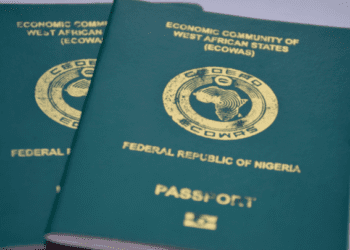 A Nigerian passport booklet