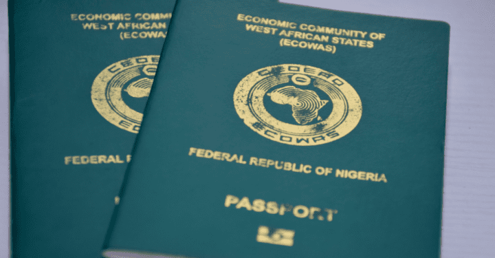 A Nigerian passport booklet