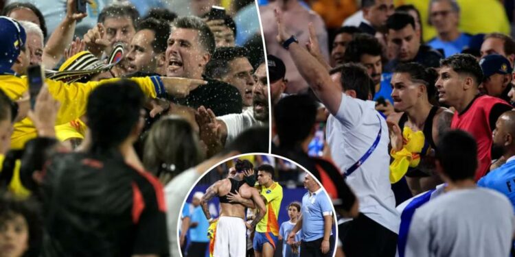 Uruguay players brawl with Colombia fans at Copa America