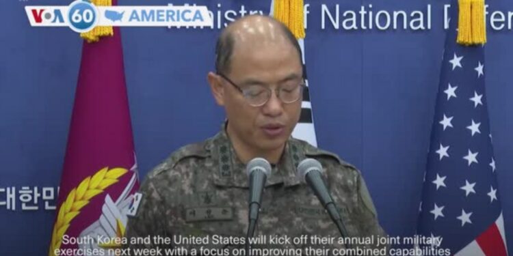 VOA60 America- South Korea and the United States will kick off their annual joint military exercises next week