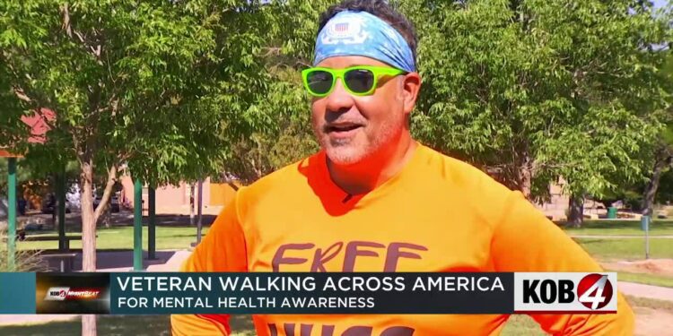 Veteran walks across America to raise mental health awareness