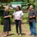 BBC Laura Trevelyan (left) explores a former slave plantation on Grenada during her visit in 2022