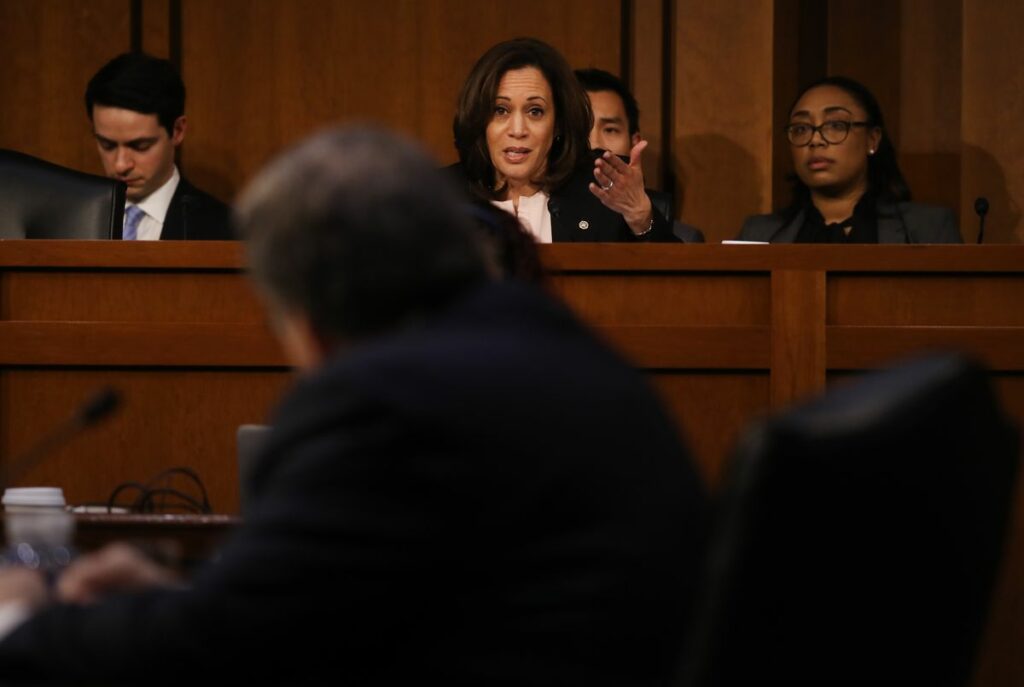 What did Kamala Harris accomplish as senator and attorney general?