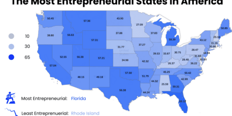 The Top 10 Most Entrepreneurial States in America, Ranked