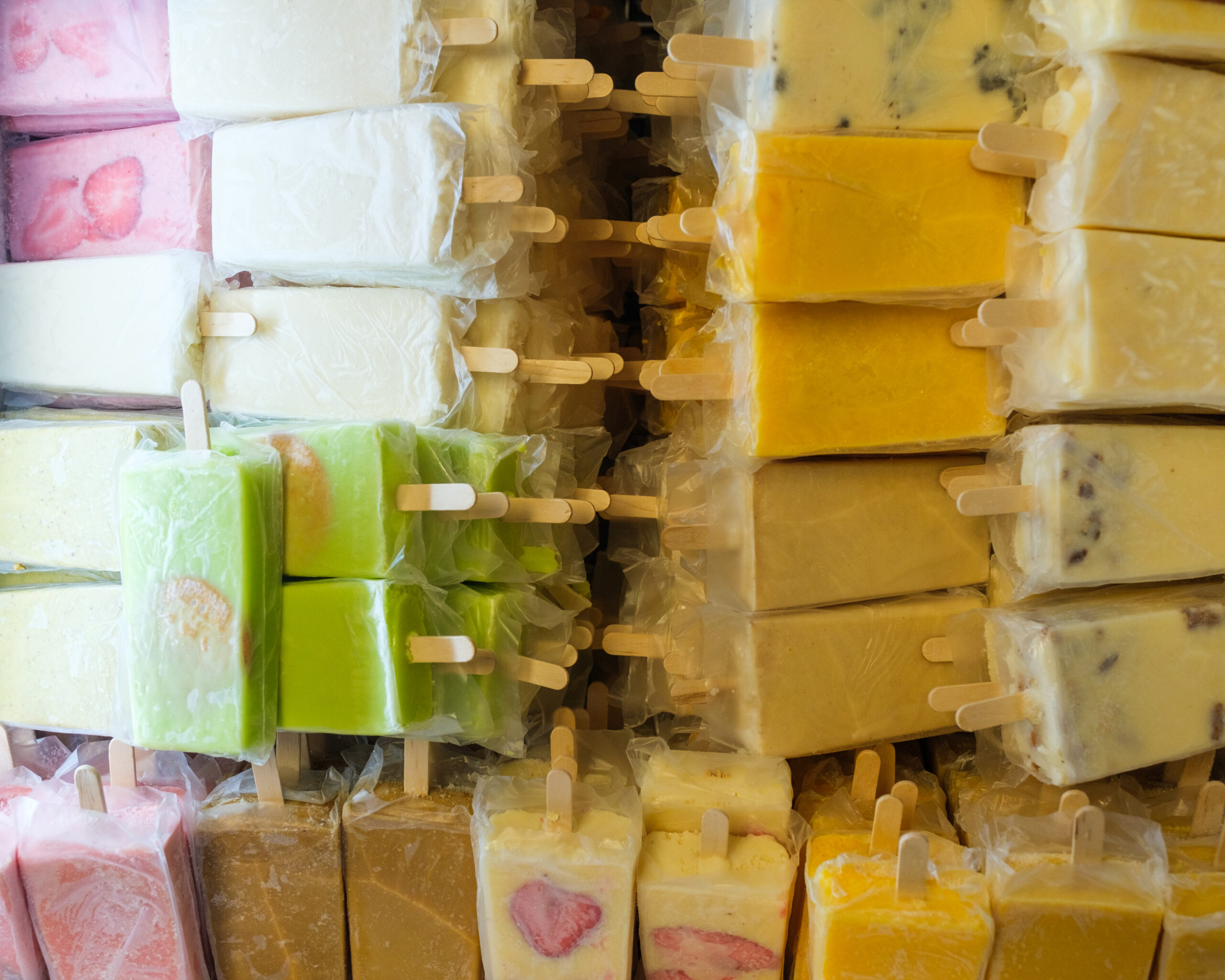 An assortment of paleta flavors