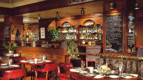 Shuckers Oyster Bar at Fairmont Olympic Hotel (1924) Seattle, Washington. Nominee Finalist for Best Historic Restaurant at a Historic Hotel. Credit: Historic Hotels of America and Fairmont Olympic Hotel.