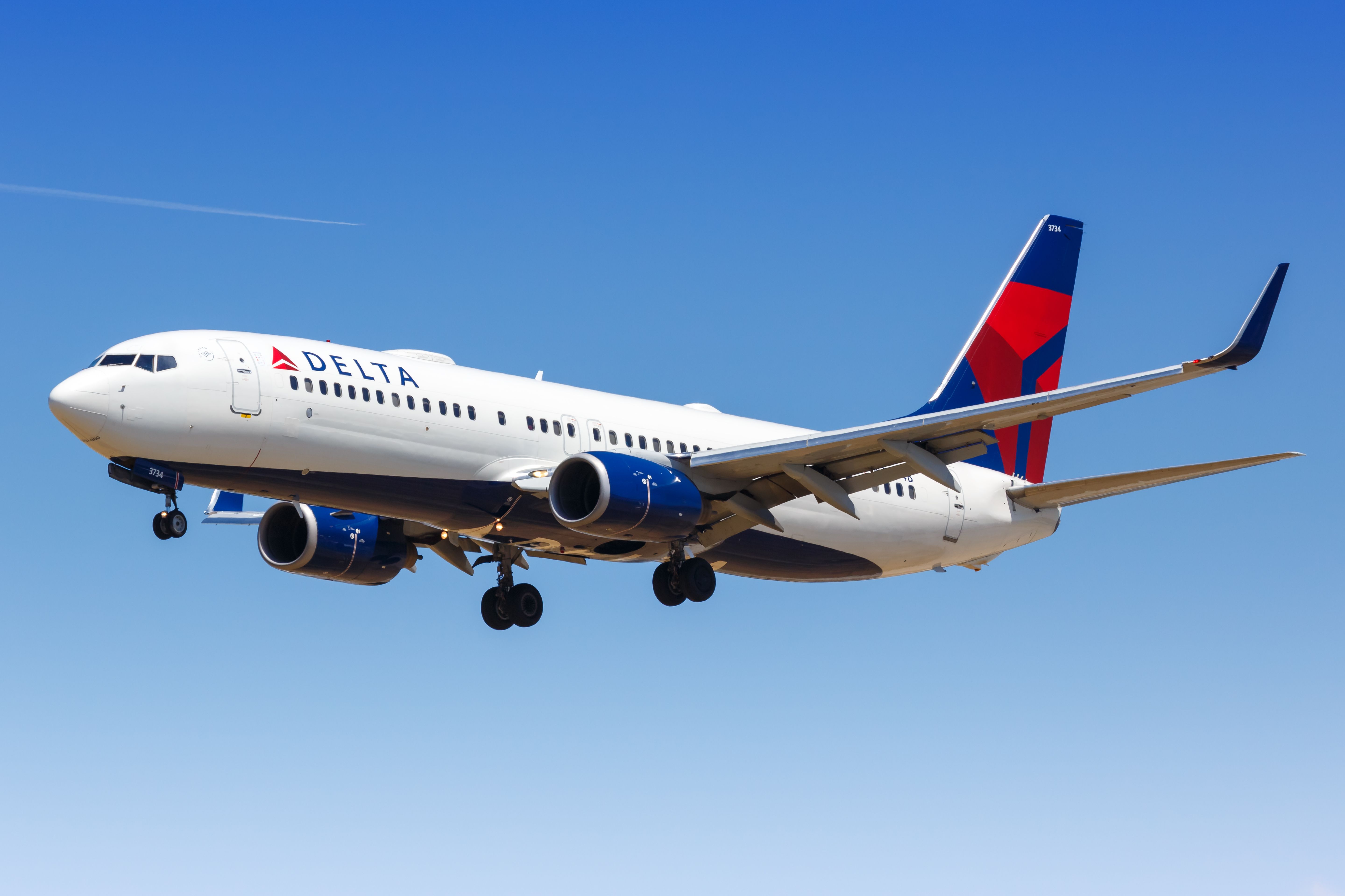 Delta Air Lines Boeing 737-800 airplane at Los Angeles airport (LAX) in the United States