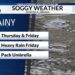 Rain returns on Thursday and Friday, The Weekend cold front brings us much cooler mornings