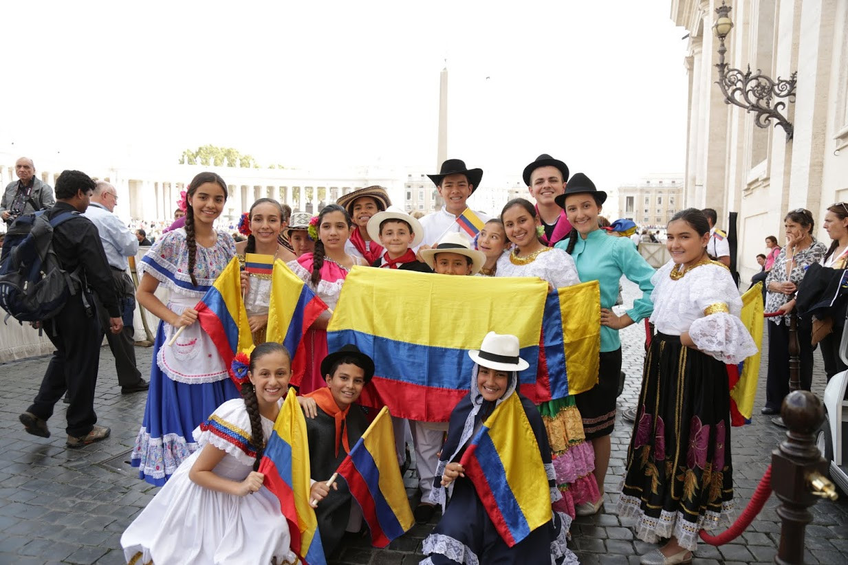 . Pilgrims from Ecuador at the Wednesday general audience in St. Peter's Square on October 7, 2015.