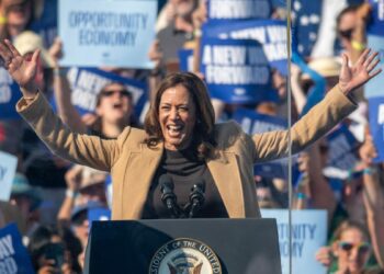 Kamala Harris at Throwback Brewery in NH, touts small business plan