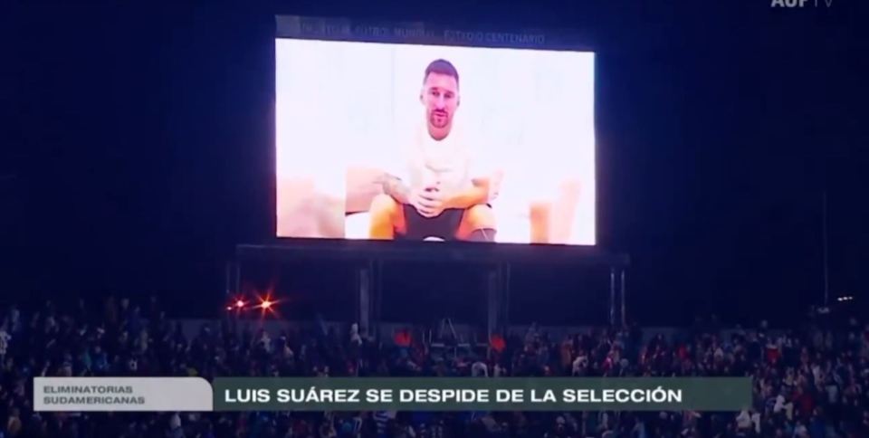 Suarez's Inter Miami team-mate Lionel Messi sent the 37-year-old an emotional video message