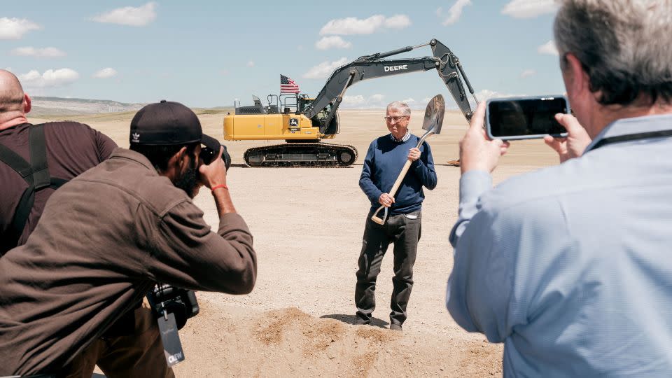 Bill Gates at the groundbreaking for TerraPower's nuclear power plant near Kemmerer, Wyoming, in June. - Benjamin Rasmussen/The New York Times/Redux