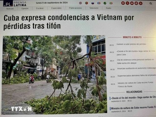Cuba condoles with Vietnam for losses caused by Typhoon Yagi