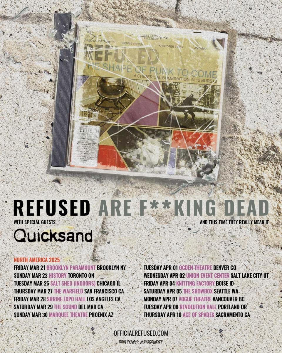 Refused 2025 tour poster