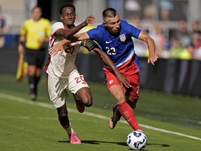 Ali Ahmed battles with a Mexican player