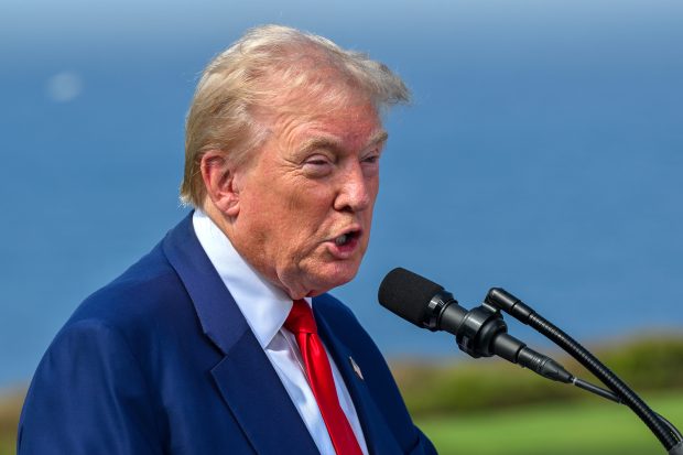 Former President Donald Trump during a press conference at Trump...