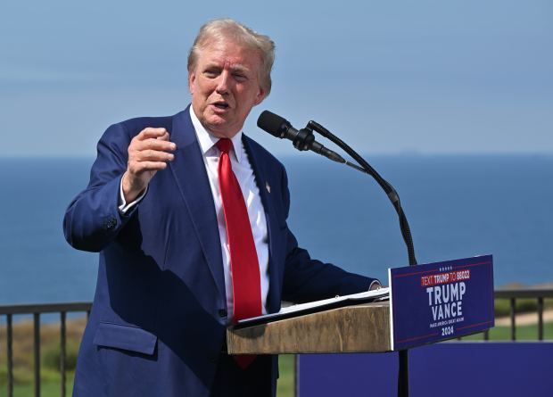 Former President Donald Trump during a press conference at Trump...