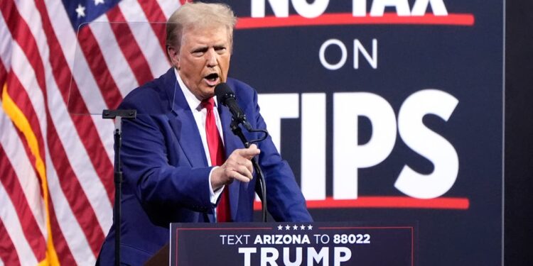 Trump doubles down on false claims states are murdering babies in rambling Arizona rally speech