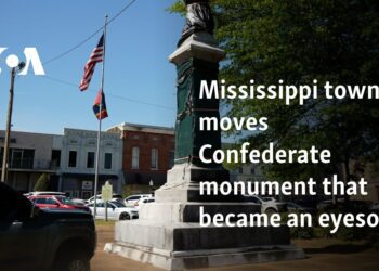 Mississippi town moves Confederate monument that became an eyesore
