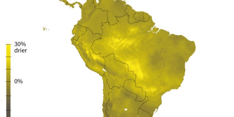 South America: Air Humidity Anomalies In August 2024