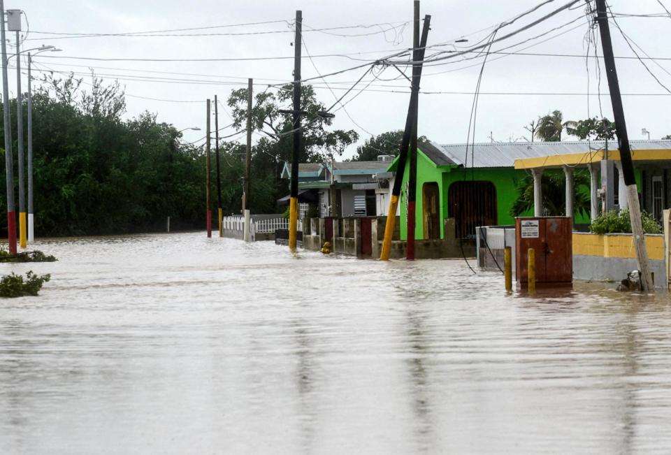 PHOTO: In this Sept 19, 2022, file photo, a flooded street is seen after the passage of hurricane Fiona in Salinas, Puerto Rico. (Jose Rodriguez/AFP via Getty Images, FILE)