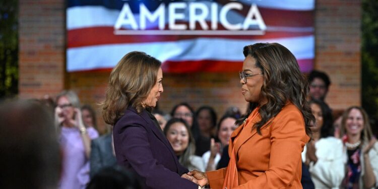 Kamala Harris Takes Center Stage With Oprah At Star-Studded 'Unite For America' Campaign Event In Battleground State Of Michigan - Essence