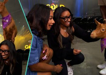 Simone Biles Surprised With Actual Goat At Gold Over America Tour With Jordan Chiles