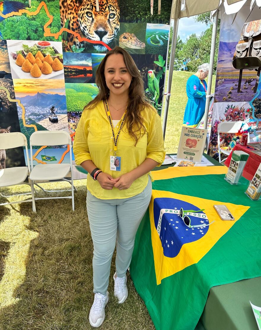 Karen Prado presents Brazilian culture at the Latin American Festival on Saturday.