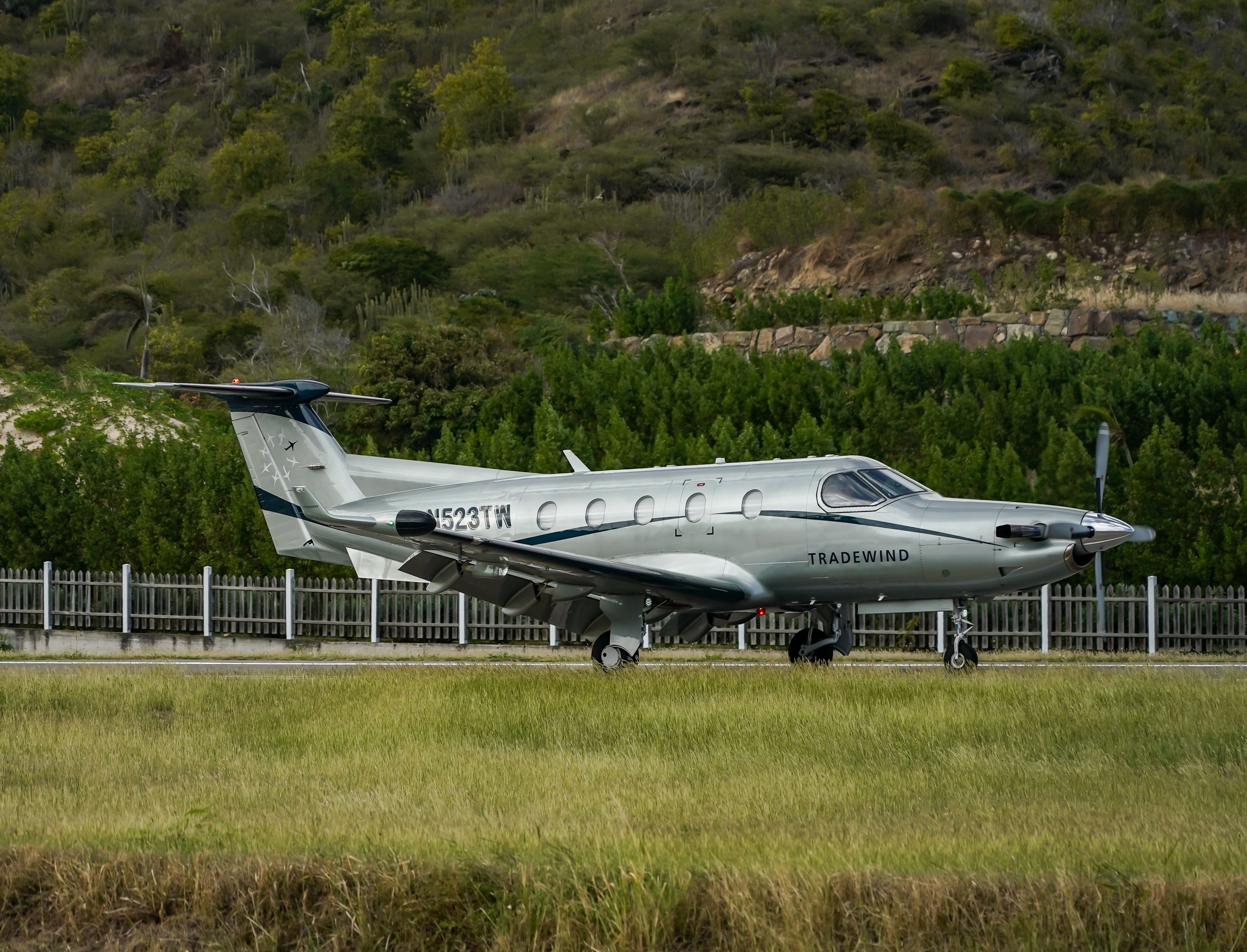 Tradewind Aviation plane on tarmac at Remy de Haenen Airport also known as Saint Barthelemy Airport