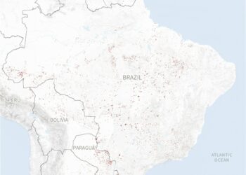 Map of South America showing estimated areas burnt by wildfires since September 6 (Jean-Michel CORNU)