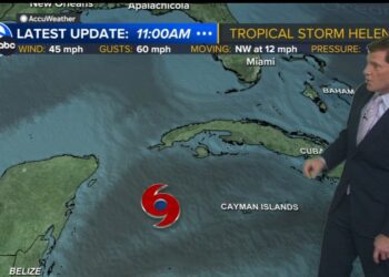 Tropical Storm Helene forms in Caribbean Sea, expected to become hurricane and move toward US