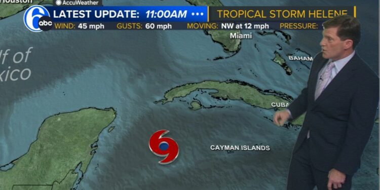 Tropical Storm Helene forms in Caribbean Sea, expected to become hurricane and move toward US