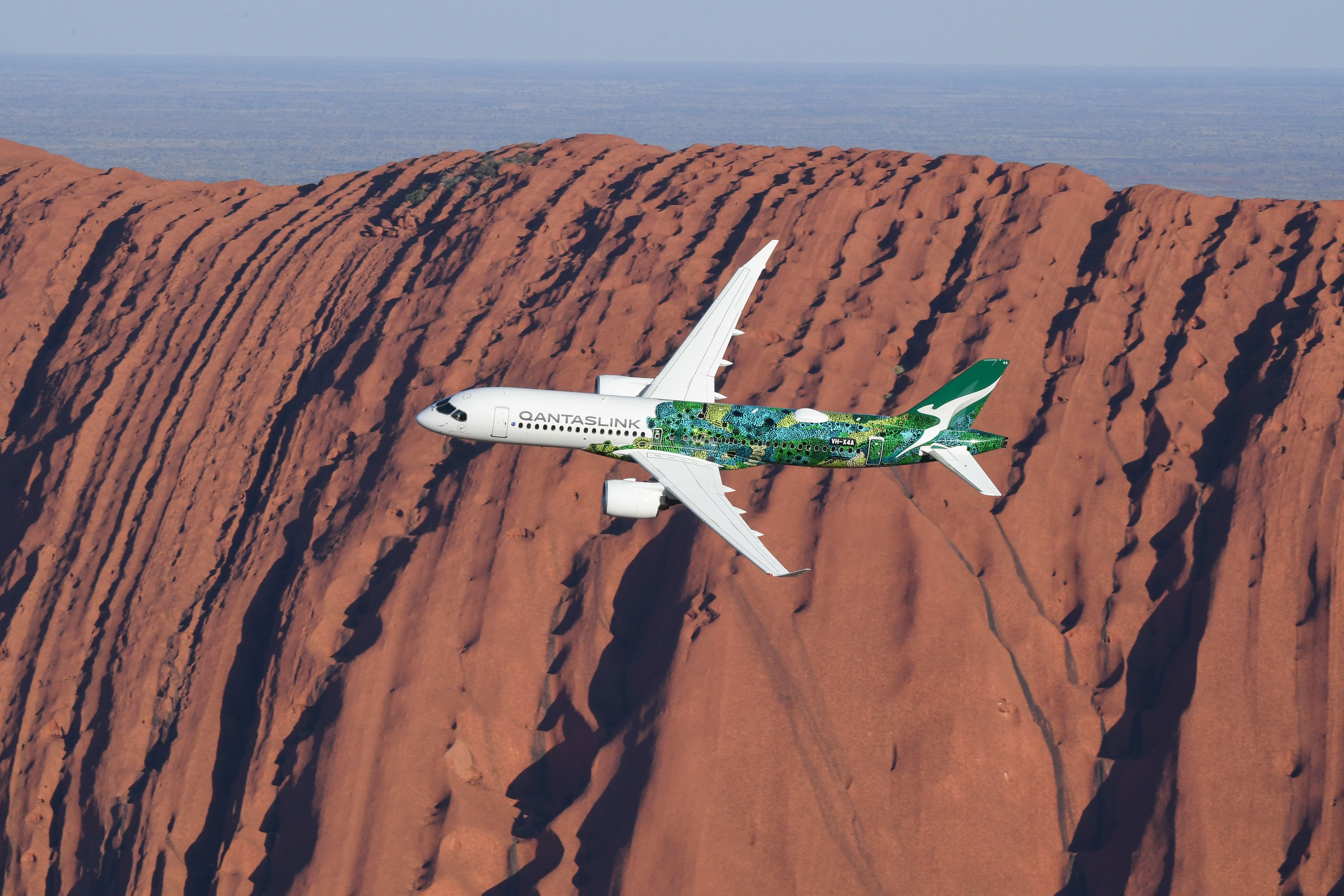 Qantas A220 Indigenous Livery Uluru 