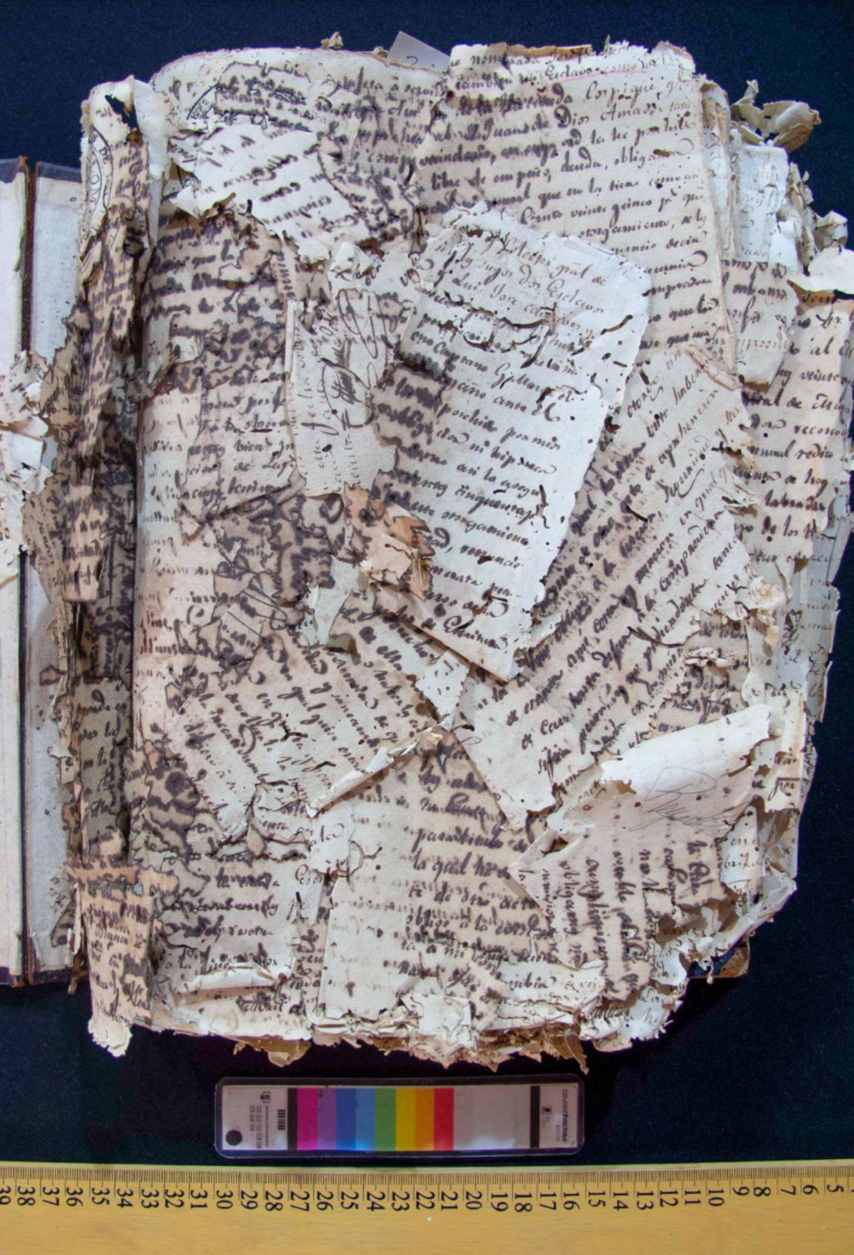 Deteriorated documents. (Courtesy Slave Societies Digital Archive)