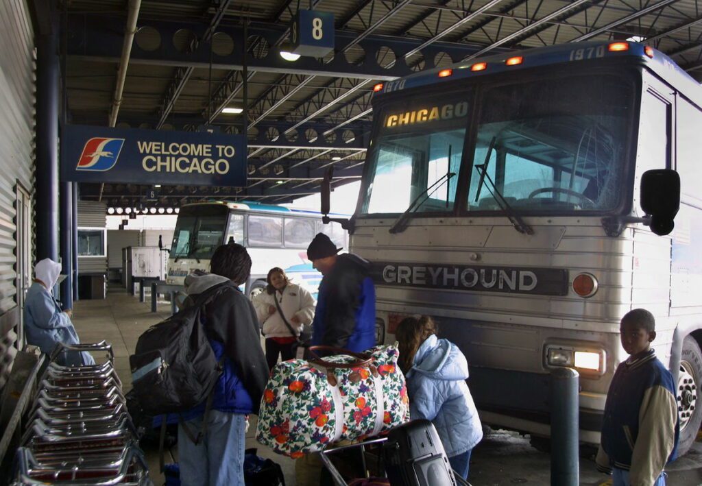 Mario Tama/Getty Images via CNN NewsourceA Greyhound station near the US-Mexico border in 2020. Greyhound and other carriers serve travelers with few other options.