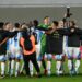 Argentina players celebrate their victory at the end of the 2026 FIFA World Cup South American qualifiers football match between Argentina and Chile at the Mas Monumental stadium in Buenos Aires on September 5, 2024.