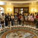 Young people inside of Arizona Capitol Museum in Phoenix, Arizona...