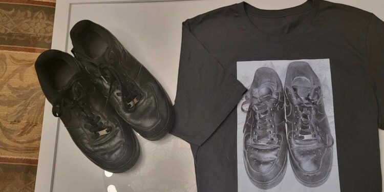 Black Nike Air Forces in Kendrick Lamar cover art up for sale on eBay