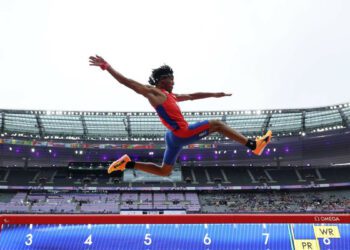 Robiel Yankiel Sol in action during the Men's Long Jump T47 Final on day six of the Paris 2024. GETTY IMAGES