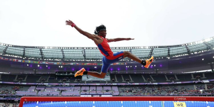 Robiel Yankiel Sol in action during the Men's Long Jump T47 Final on day six of the Paris 2024. GETTY IMAGES